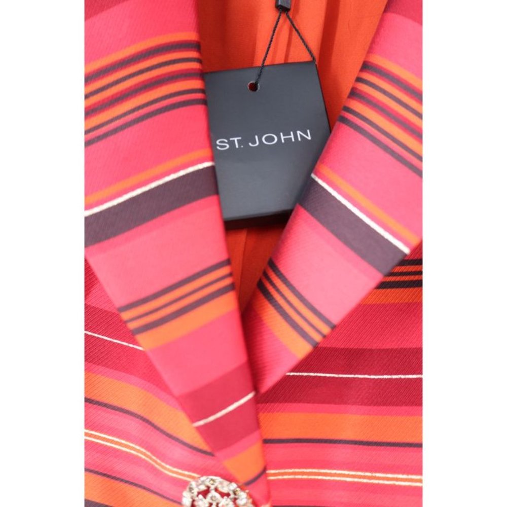 NWT St John coat women's 2 Sienna multi topper jacket jacquard metallic striped - Picture 4 of 16